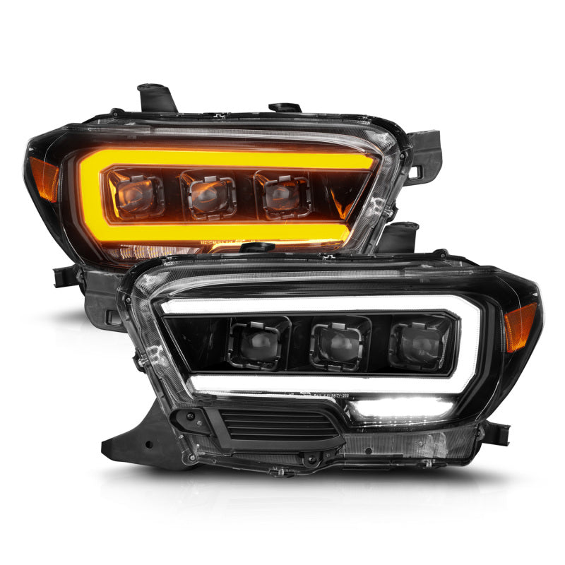 ANZO 111562 FITS 16-22 Toyota Tacoma SR/SR5 ONLY Full LED Proj Headlights w/Light Bar Seq. Blk w/Initiation Lgt