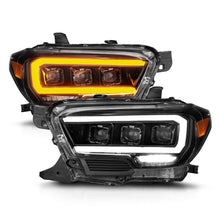 Load image into Gallery viewer, ANZO 111562 FITS 16-22 Toyota Tacoma SR/SR5 ONLY Full LED Proj Headlights w/Light Bar Seq. Blk w/Initiation Lgt