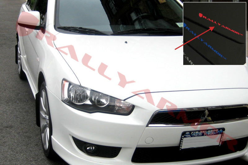 Rally Armor MF8-UR-BLK/RD FITS: 2007+ Mitsubishi Lancer (doesnt fit Sportback) UR Black Mud Flap w/ Red Logo