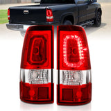 ANZO 311329 FITS 2003-2006 Chevy Silverado 1500 LED Taillights Plank Style Chrome With Red/Clear Lens