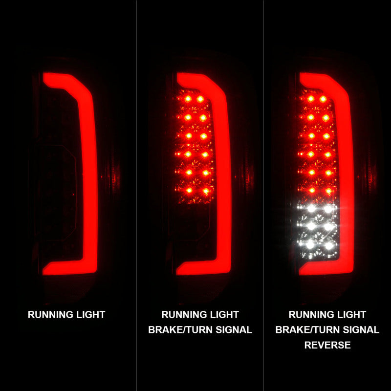 ANZO 311433 FITS 311433 FITS 15-21 Chevrolet Colorado Full LED Tail Lights w/ Red Lightbar Black Housing Smoke Lens