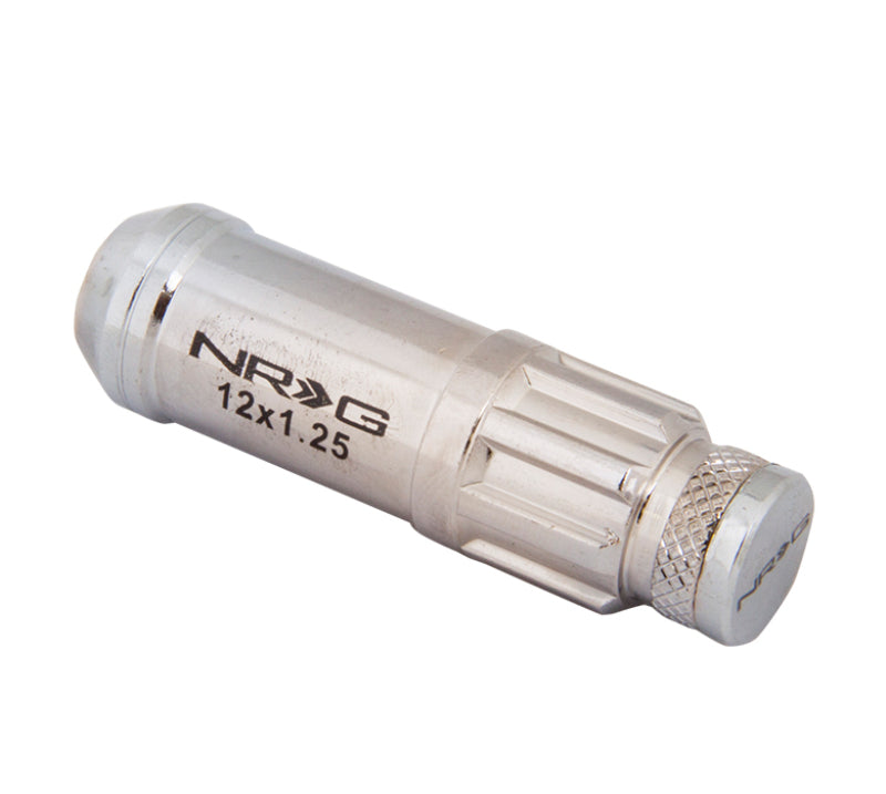 NRG 700 Series M12 X 1.25 Steel Lug Nut w/Dust Cap Cover Set 21 Pc w/Locks & Lock Socket - Silver - free shipping - Fastmodz