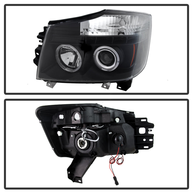 SPYDER 5011572 - Spyder Nissan Titan 04-14/Armada 04-07 Projector Headlights LED Halo LED Blk PRO-YD-NTI04-HL-BK