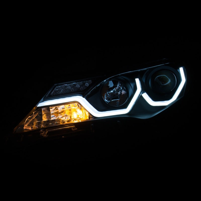 ANZO - [product_sku] - ANZO 2013-2015 Toyota Rav4 Projector Headlights w/ Plank Style Design Black - Fastmodz