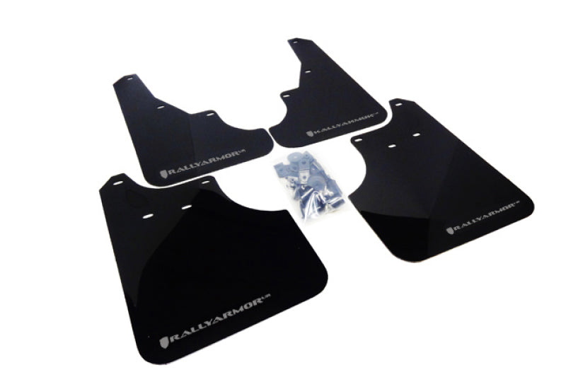 Rally Armor MF11-UR-BLK/SIL FITS: 2009+ Subaru Forester UR Black Mud Flap w/ Silver Logo