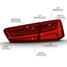 Load image into Gallery viewer, ANZO 321353 -  FITS: 2012-2018 Audi A6 LED Taillight Black Housing Red/Clear Lens 4 pcs (Sequential Signal)