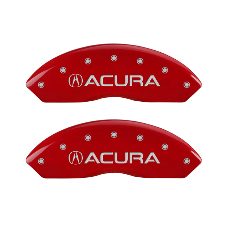 MGP 39001SACURD - 4 Caliper Covers Engraved Front & Rear Acura Red finish silver ch