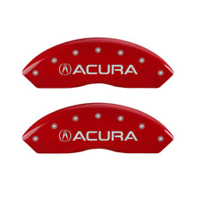 Load image into Gallery viewer, MGP 39001SACURD - 4 Caliper Covers Engraved Front &amp; Rear Acura Red finish silver ch