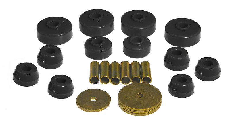 Prothane 18-101-BL - 79-88 Toyota Truck 4wd Body Mount Kit Black