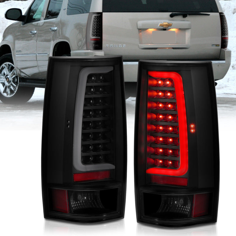 ANZO 311322 -  FITS: 2007-2014 Chevy Tahoe LED Taillight Plank Style Black w/Smoke Lens