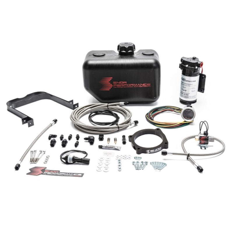 Snow Performance SNO-2171-BRD - Stg 2 Boost Cooler Challenger/Charger Hellcat Water Inj Kit (SS Braid Line/4AN Fit)