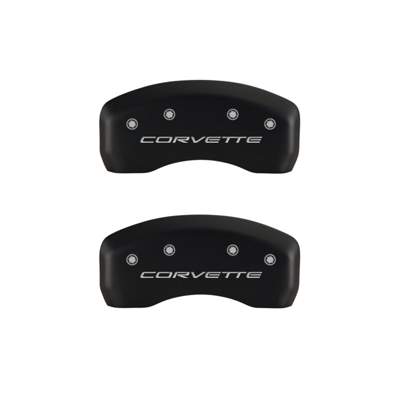 MGP 13007SCV5RD FITS 4 Caliper Covers Engraved Front & Rear C5/Corvette Red finish silver ch