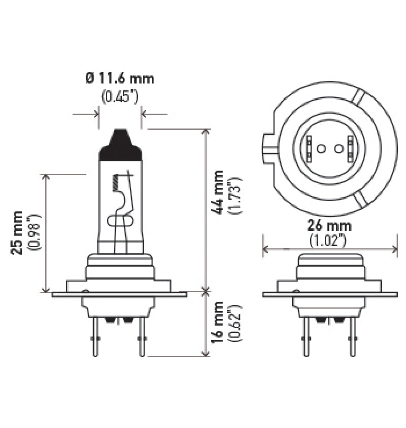 Hella H71071362 - Optilux 12V/55W H7 Extreme Blue Bulb (Pair)