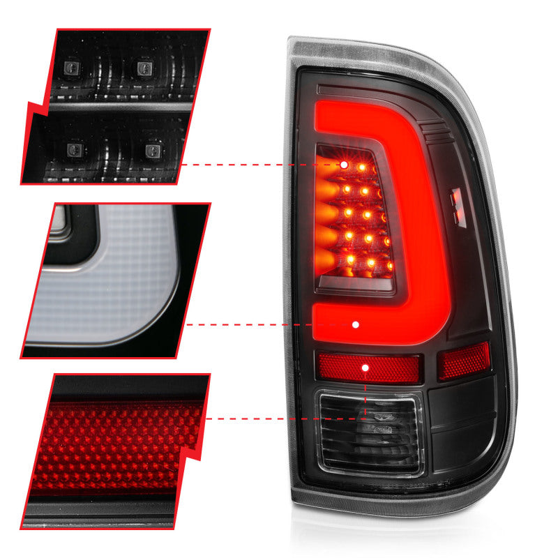 ANZO 311356 FITS: 2008-2016 Ford F-250 LED Taillights Black Housing Clear Lens (Pair)