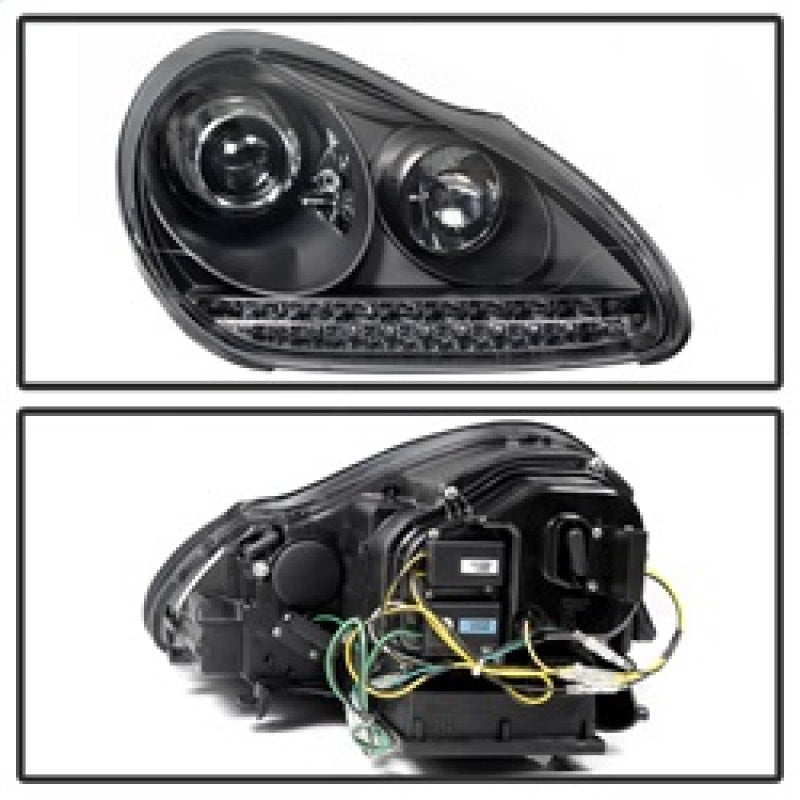 SPYDER 5080967 - Spyder Porsche Cayenne 03-06 Projector Xenon/HID Model- DRL LED Blk PRO-YD-PCAY03-HID-DRL-BK