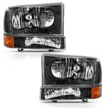 Load image into Gallery viewer, ANZO 111457 -  FITS: 2000-2004 Ford Excursion Crystal Headlight w/ Corner Light Black Amber (w/o Bulb)