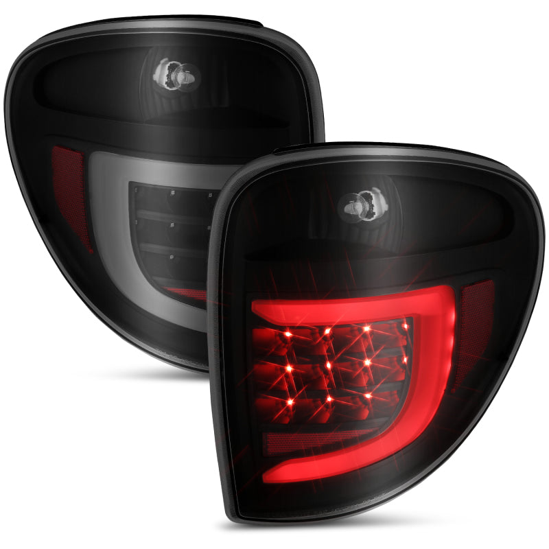 ANZO 311366 FITS 2004-2007 Dodge Grand Caravan LED Tail Lights w/ Light Bar Black Housing Smoke Lens