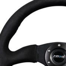 Load image into Gallery viewer, NRG Reinforced Steering Wheel (350mm / 2.5in. Deep)Blk Alcantara Comfort Grip w/4mm Matte Blk Spokes - free shipping - Fastmodz