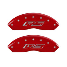 Load image into Gallery viewer, MGP 14240SRS5RD - 4 Caliper Covers Engraved Front &amp; Rear Gen 5/RS Red finish silver ch