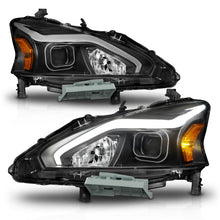 Load image into Gallery viewer, ANZO 121569 FITS 121569 FITS 13-15 Nissan Altima (w/o Factory HID Bulbs) Projector Headlightsw/ Light Bar Black Housing