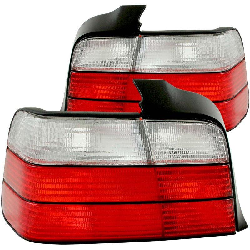 ANZO - [product_sku] - ANZO 1992-1998 BMW 3 Series E36 Sedan Taillights Red/Clear - Fastmodz