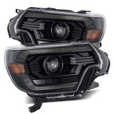 AlphaRex 880750 - 12-15 Toyota Tacoma LUXX LED Projector Headlights Plank Style Alpha Black w/DRL