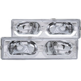 ANZO 111300 FITS: 1988-1998 Chevrolet C1500 Crystal Headlights Chrome w/ Low Brow