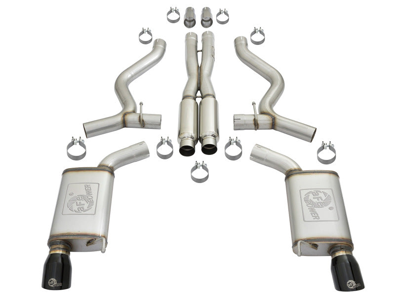 aFe 49-36448-B FITS 20-22 Audi RS6 Avant V8 4L (tt) MACH Force-Xp 3in to 2.5in 304 SS Cat-Back Exhaust w/ Black Tip