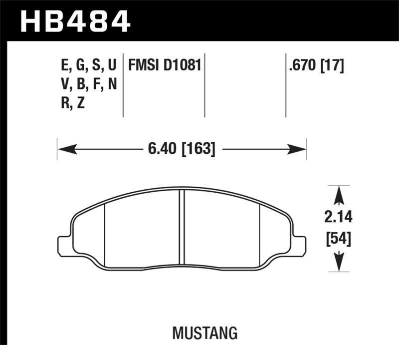 Hawk 05-10 Ford Mustang GT & V6 / 07-08 Shelby GT HPS Street Front Brake Pads - free shipping - Fastmodz