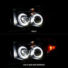 Load image into Gallery viewer, ANZO 111490 -  FITS: 2002-2005 Dodge Ram 1500 Projector Headlights w/ Halo Black Clear Amber