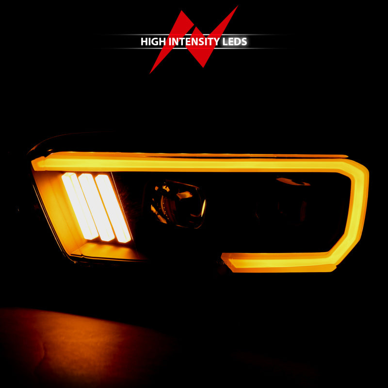 ANZO - [product_sku] - ANZO 2016-2017 Toyota Tacoma Projector Headlights w/ Plank Style Switchback Black w/ Amber - Fastmodz