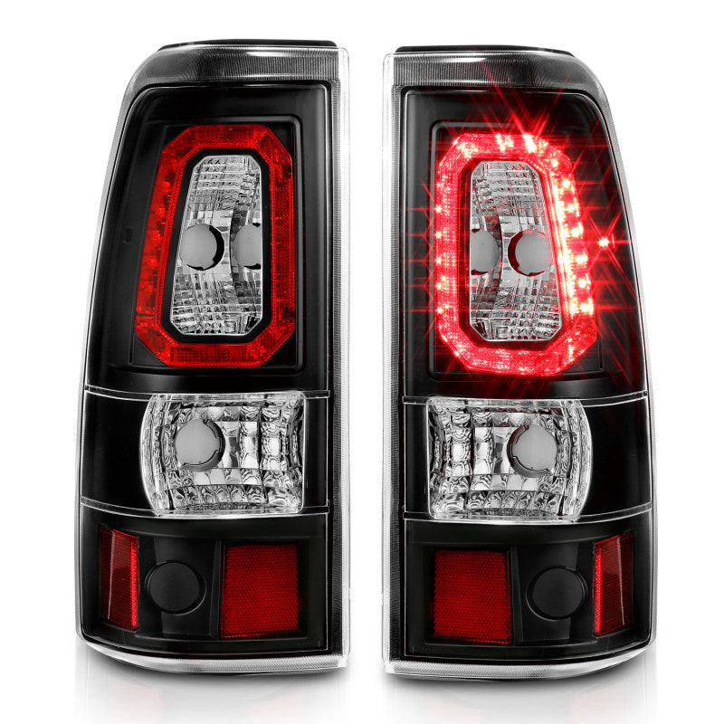 ANZO 311324 FITS 1999-2002 Chevy Silverado 1500 LED Taillights Plank Style Black w/Clear Lens