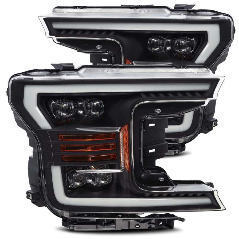 AlphaRex 880182 - 18-19 Ford F-150 NOVA LED Proj Headlights Plank Style Matte Black w/Activ Light/Seq Signal