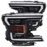 AlphaRex 880182 - 18-19 Ford F-150 NOVA LED Proj Headlights Plank Style Matte Black w/Activ Light/Seq Signal