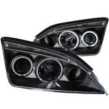 ANZO 121198 FITS: 2005-2007 Ford Focus Projector Headlights w/ Halo Black