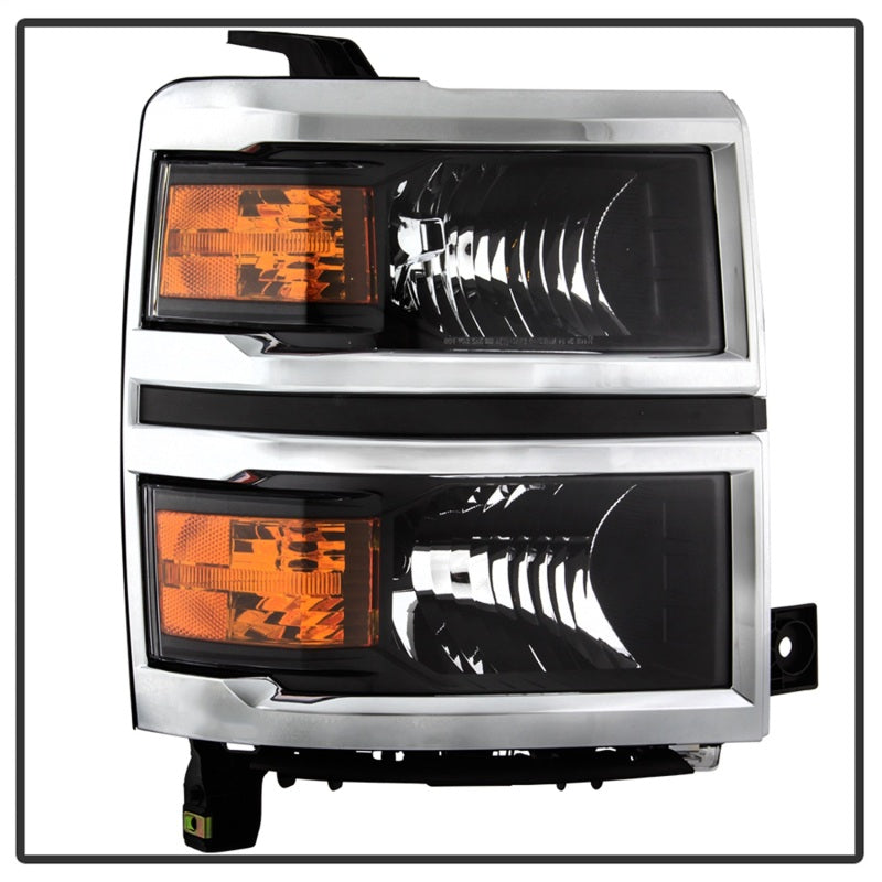 SPYDER 9042447 - xTune 14-15 Chevy Silverado 1500 (New Body) OEM Style Headlights w/TrimBlk (HD-JH-CS14-CC-BK)