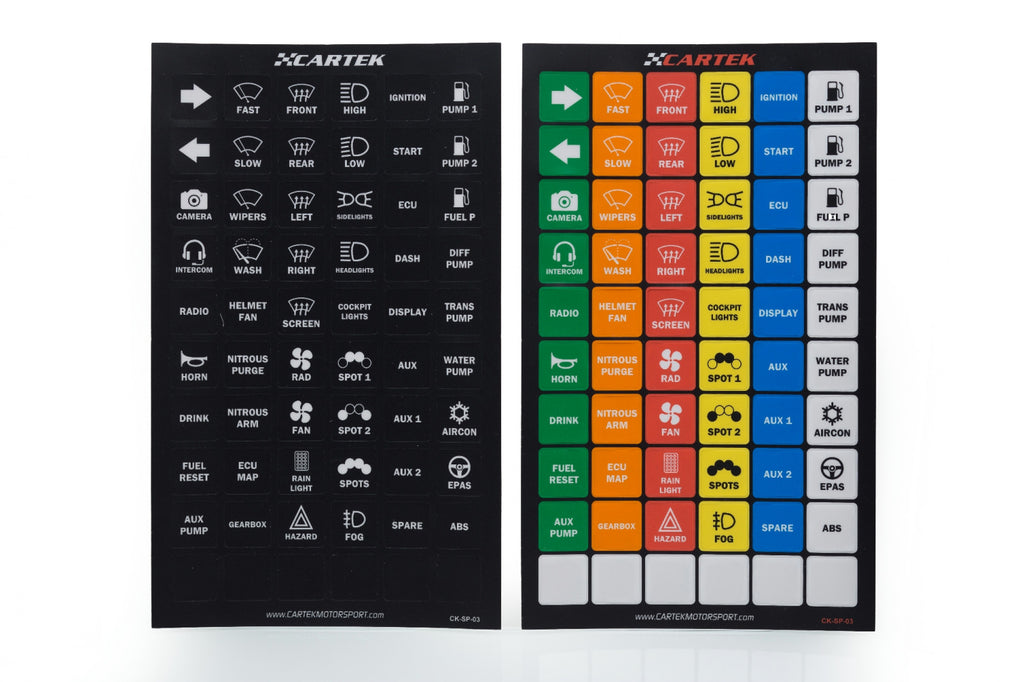 Cartek Power Distribution Panel Label Set (Standard)