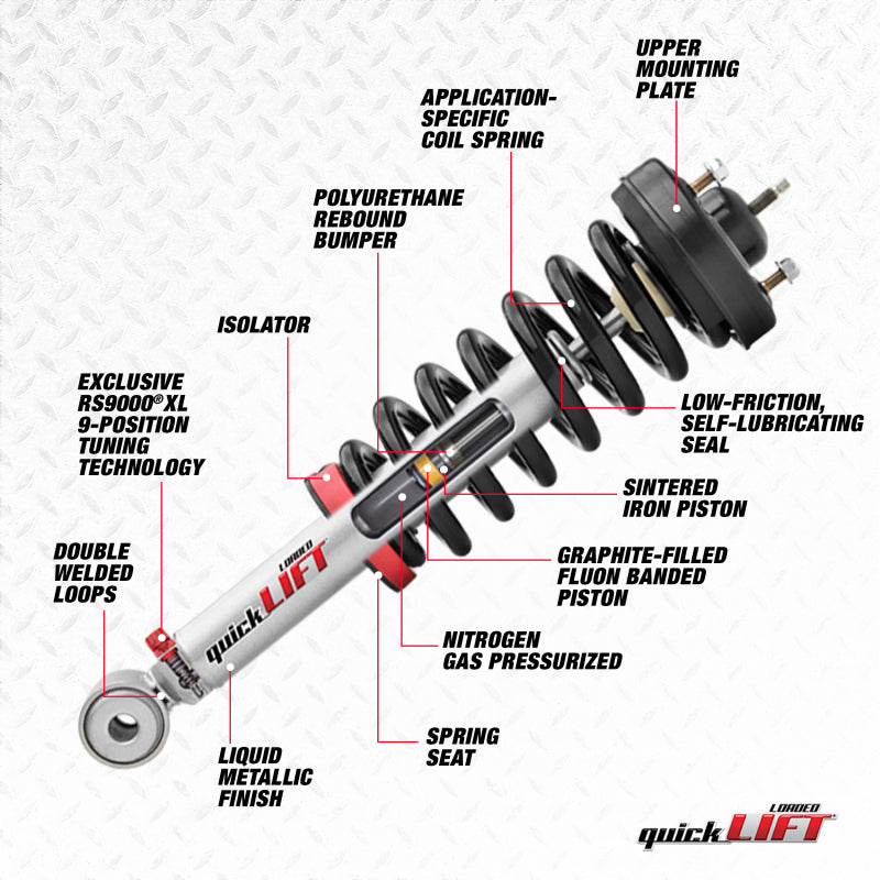 Rancho RS999919 - 07-20 Toyota Tundra Front Left Quick Lift Loaded