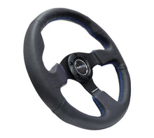 Load image into Gallery viewer, NRG RST-012R-BL - Reinforced Steering Wheel (320mm) Black Leather w/Blue Stitching