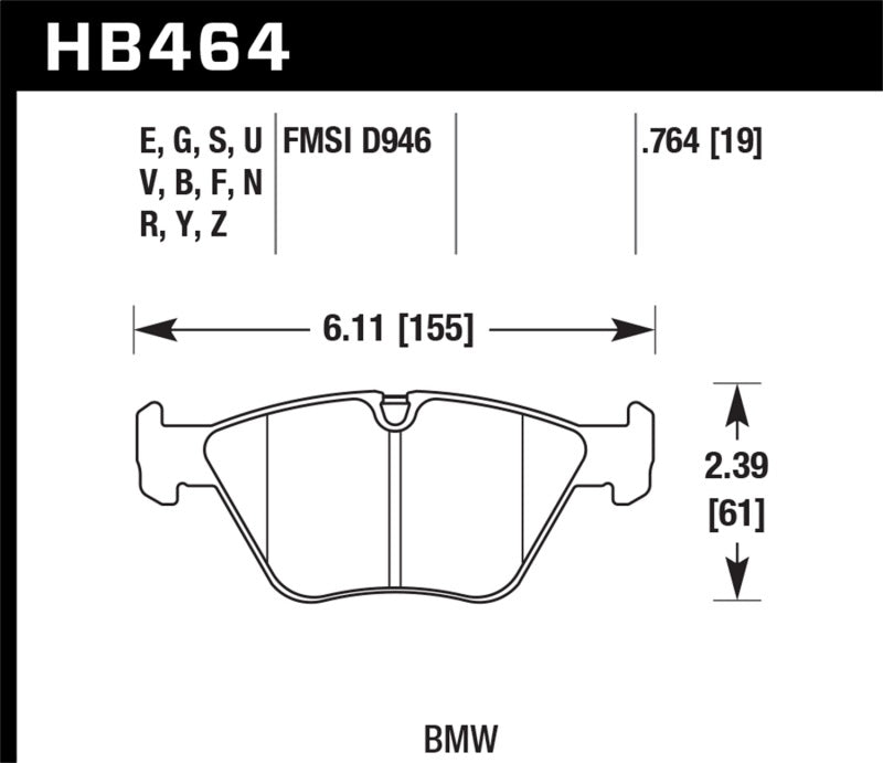 Hawk 01-06 BMW 330Ci / 01-05 330i/330Xi / 03-06 M3 HPS Street Front Brake Pads - free shipping - Fastmodz