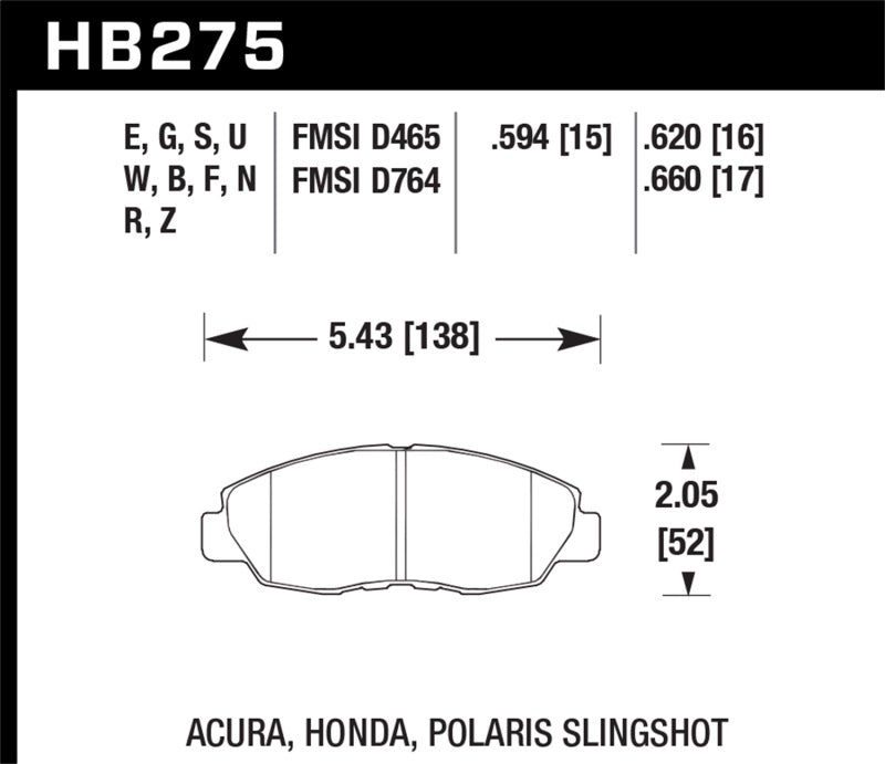 Hawk Acura/ Honda Performance Ceramic Street Front Brake Pads - free shipping - Fastmodz