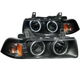 ANZO 121011 FITS: 1992-1998 BMW 3 Series E36 Projector Headlights w/ Halo Black (CCFL) G2