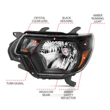 Load image into Gallery viewer, ANZO - [product_sku] - ANZO 2012-2015 Toyota Tacoma Crystal Headlights Black - Fastmodz