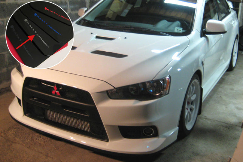 Rally Armor MF10-UR-BLK/SIL FITS: 2008+ Mitsubishi EVO X UR Black Mud Flap w/ Silver Logo