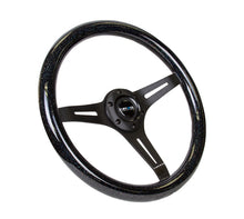 Load image into Gallery viewer, NRG ST-015BK-BSB - Classic Wood Grain Steering Wheel (350mm) Black Sparkled Grip w/Black 3-Spoke Center