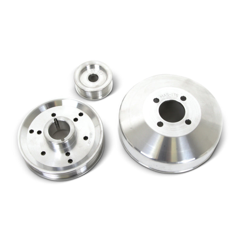 BBK 1555 FITS 96-01 Mustang 4.6 GT Cobra Underdrive Pulley KitLightweight CNC Billet Aluminum (3pc)