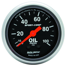 Load image into Gallery viewer, AutoMeter 3321 - Autometer Sport Comp 52mm Mechanical 0-100 PSI Oil Pressure Gauge