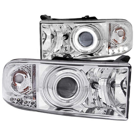 ANZO - [product_sku] - ANZO 1994-2001 Dodge Ram Projector Headlights w/ Halo Chrome - Fastmodz