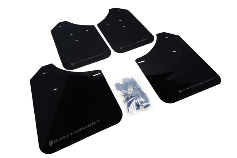 Rally Armor MF1-UR-BLK/GRY FITS: 02-07 Subaru WRX/STI/RS/2.5i (wagons req mod) UR Black Mud Flap w/ Grey Logo