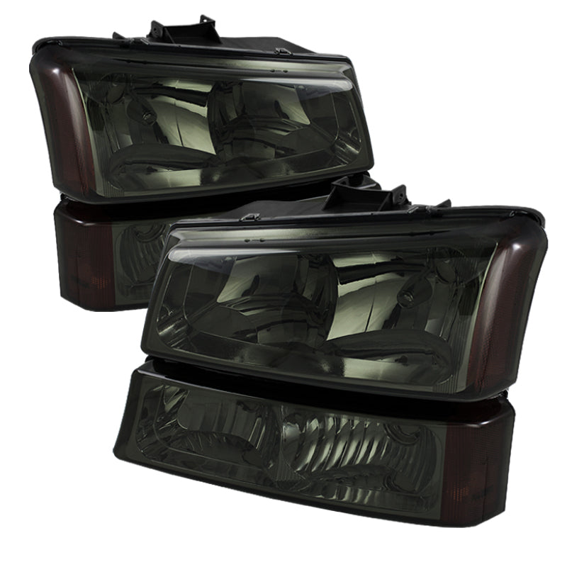 SPYDER 5064523 - Xtune Chevy Silverado 2500HD 03-06 Crystal Headlights w/ Amber Lights Smoke HD-JH-CSIL03-AM-SM-SET